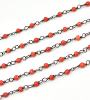 Red Coral Wire Wrap Chain